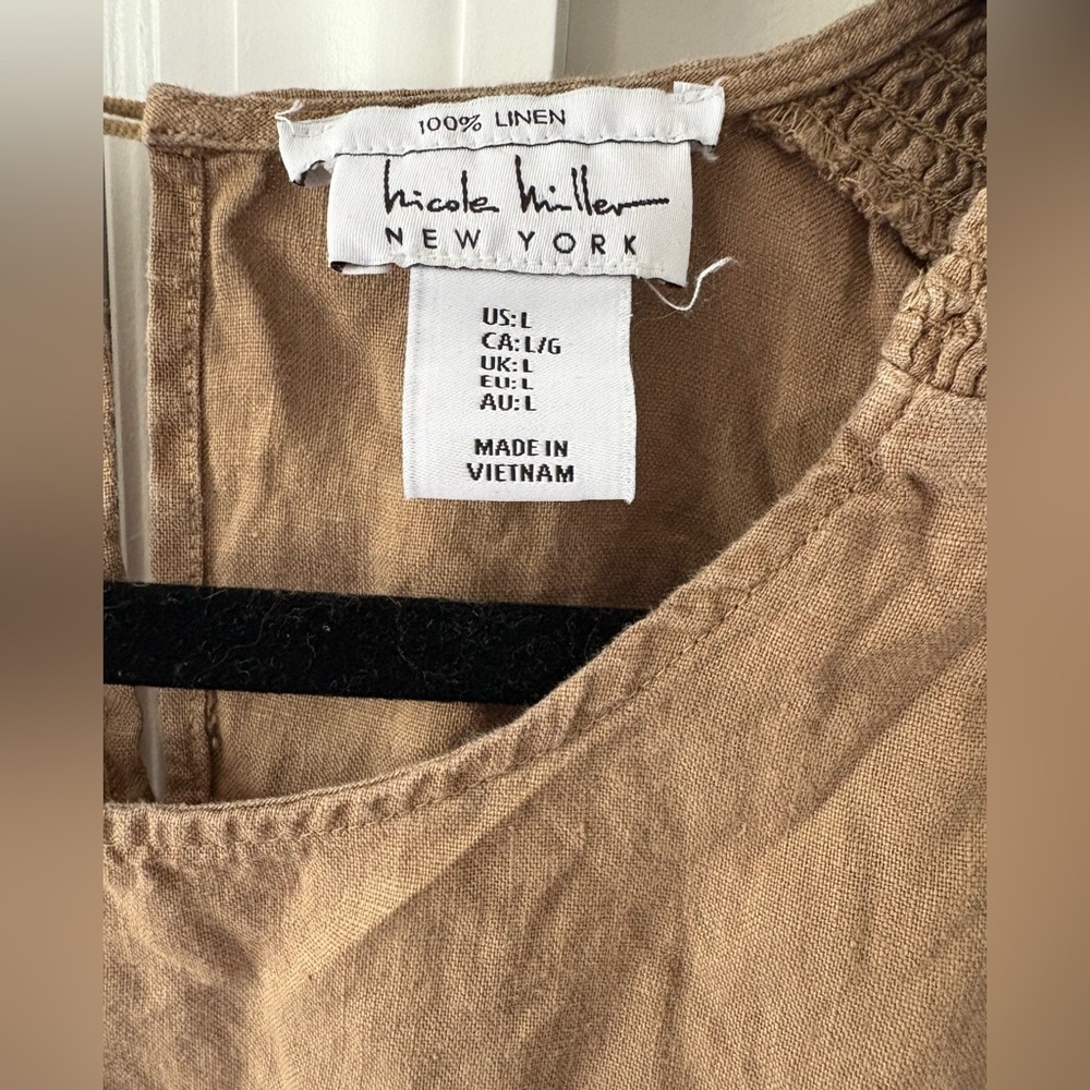 Nicole Miller Brown Linen Mini Dress - Picture 3 of 7